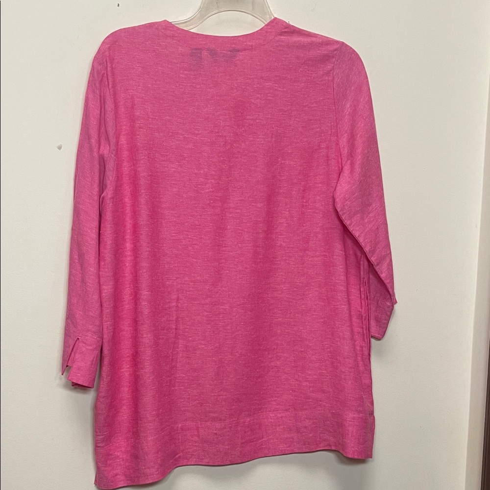 Lands' End Linen Blend Vibrant Hot Pink Tunic - Picture 10 of 10